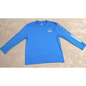 Hurley Men’s Blue Performance Long Sleeve Shirt Logo Athletic Activewear Size XL